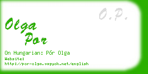 olga por business card